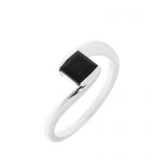 Bague Argent Onyx Carré 5mm