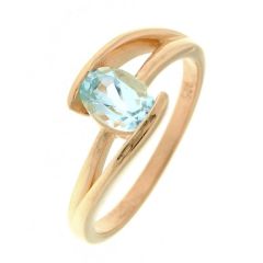 Bague Coprs Croisé Vermeil Topaze bleue traitée