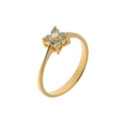 Bague Fleur Vermeil Topaze Bleue Traitée