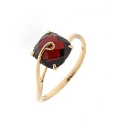 Bague Grenat Coussin 8x8mm Or Jaune 750