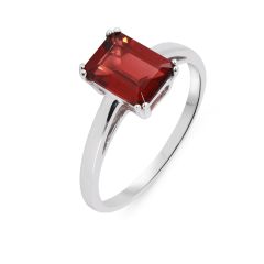 Bague Grenat Or Blanc