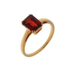 Bague Grenat Rectangulaire 8x6mm Or Jaune