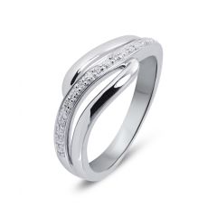 Bague Ondulée Or Blanc Diamant