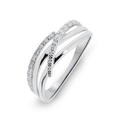 Bague Or Blanc 750 Diamant 0.01 carat