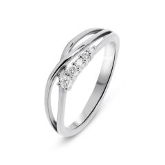 Bague Or Blanc 750 Diamant 0.10 carat