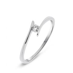 Bague Or Blanc 750 et Diamant