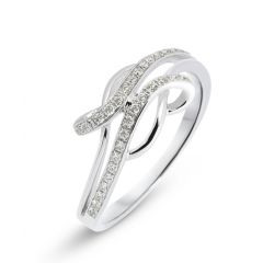 Bague Or Blanc 750 sertie de 28 Diamants