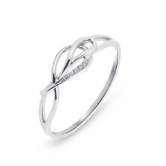 Bague Or Blanc 750 sertie de 3 Diamants