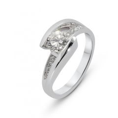 Bague Or Blanc Diamant 0.90ct