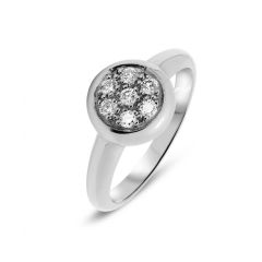 Bague Or Blanc Diamant Pavage 0.28 carats