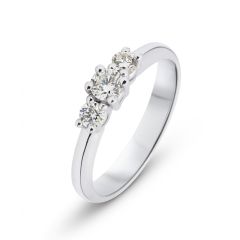 Bague Or Blanc Diamant Trilogie 0.40 carat