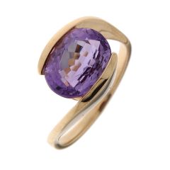 Bague Or Jaune 750 Améthyste Ovale 11x9mm