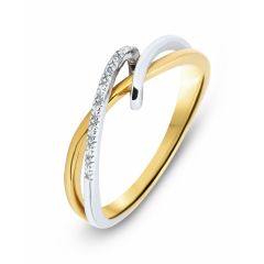 Bague Or Jaune  750  Diamant  0.01 carat