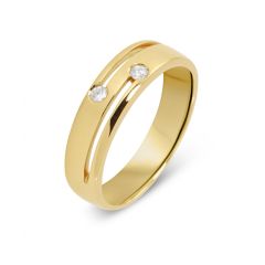 Bague Or jaune 750 et 2 Diamants