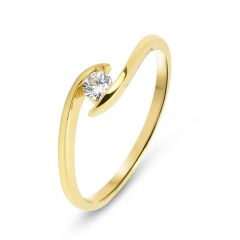 Bague Or Jaune 750 et Diamant