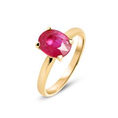 Bague Or Jaune Rubis Ovale 9x7mm