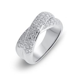 Bague pavage en Or Blanc 750 sertie de 57 diamants pour un poids total de 0,75 carats