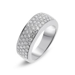 Bague pavage en Or Blanc 750 sertie de 72 diamants pour un poids total de 0,72 carats