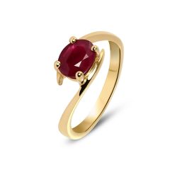 Bague Rubis Or Jaune 1.25 carat