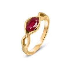 Bague Rubis Ovale 7x5mm Corps entrelacé
