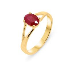 Bague Rubis Ovale 7x5mm Or Jaune