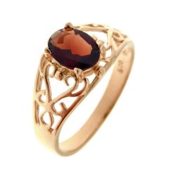 Bague Vermeil Arabesques et Grenat