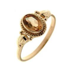 Bague Vermeil Citrine Ovale 7x5mm