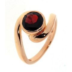 Bague Vermeil Grenat Rond 14mm