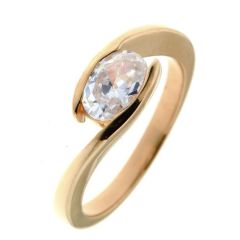 Bague Vermeil Oxyde de zirconium Ovale 8x6mm