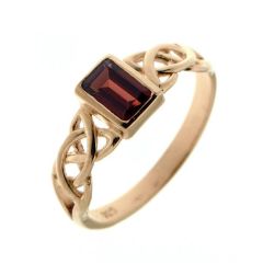 Bague Vermeil Style Celtique et Grenat
