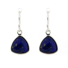 Boucles d'oreilles Argent 925 Lapis lazuli Triangulaire 10x10mm