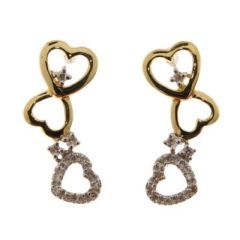 Boucles d'oreilles Coeur Or Jaune Diamant