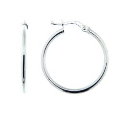 Boucles d'oreilles Créoles Diam. 25mm Or Blanc 750