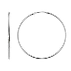 Boucles d'oreilles créoles or blanc 40mm