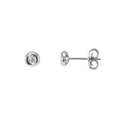 Boucles d'oreilles Diamant Or Blanc 0.06ct