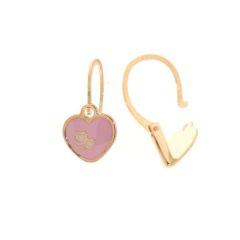 Boucles d'oreilles Dormeuses Coeurs Or Jaune 750