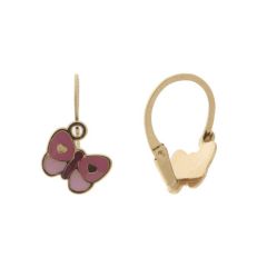Boucles d'oreilles Dormeuses Motif Papillon en Or 375
