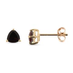 Boucles d'oreilles Grenat Trillion 5mm Or Jaune 375