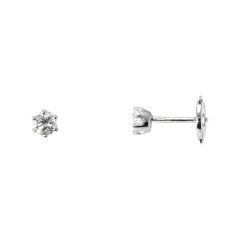 Boucles d'oreilles Or Blanc 5 griffes Diamant 0.31 ct Hsi