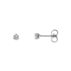 Boucles d'oreilles Or blanc 750 Diamant 0.12 carat
