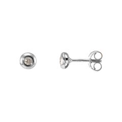 Boucles d'oreilles Or Blanc Diamant 0.045ct