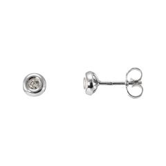 Boucles d'oreilles Or Blanc Diamant 0.10ct KP1