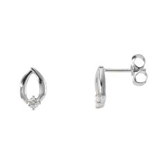 Boucles d'oreilles Or Blanc Diamant 0.10ct