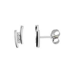 Boucles d'oreilles Or Blanc Diamant Trilogie