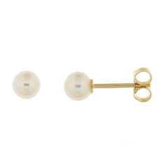 Boucles d'oreilles Or Jaune 750 Perle 5mm