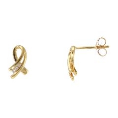 Boucles d'oreilles Or Jaune Diamant 0.03ct