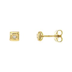Boucles d'oreilles Or Jaune Diamant 0.09ct