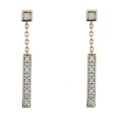 Boucles d'oreilles Pendantes 2 ors 750 Diamant
