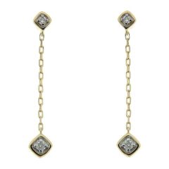 Boucles d'oreilles Pendantes 2 Ors 750 Diamant