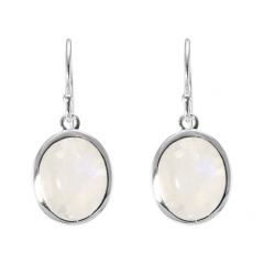 Boucles d'oreilles Pendantes Argent 925 Labradorite Ovale 12x10mm